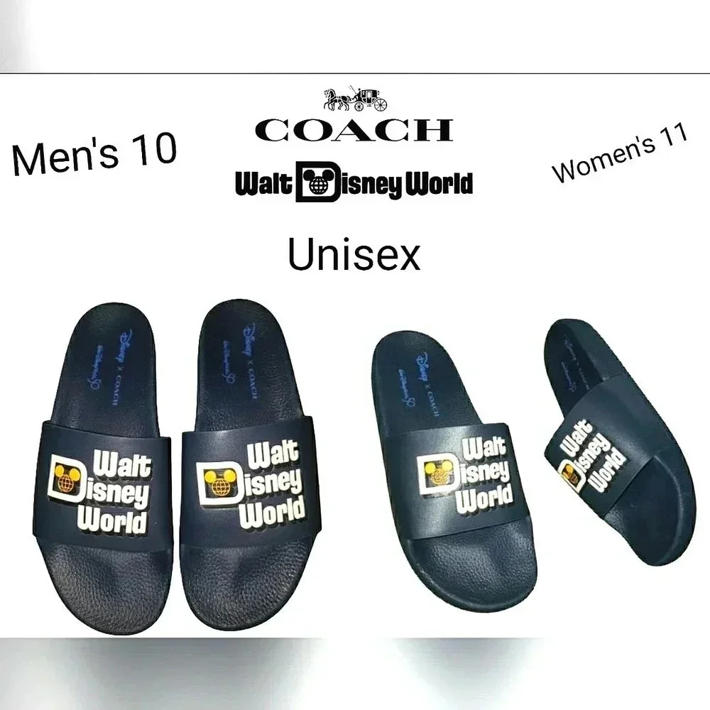 Coach X Disney Parks 50th Anniversary Leather Slide Unisex  Size 10 New